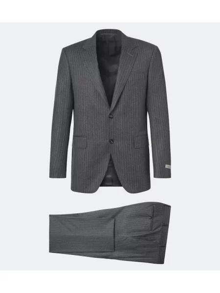 Costum Canali de lână cu dungi gri