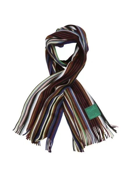 Κασκόλ Paul Smith με κρόσσια μπλε
