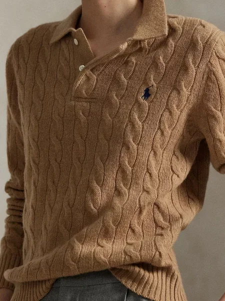Шерстяной свитер Polo Ralph Lauren бежевый