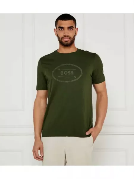 BOSS GREEN Tricou Logo Heritage verde
