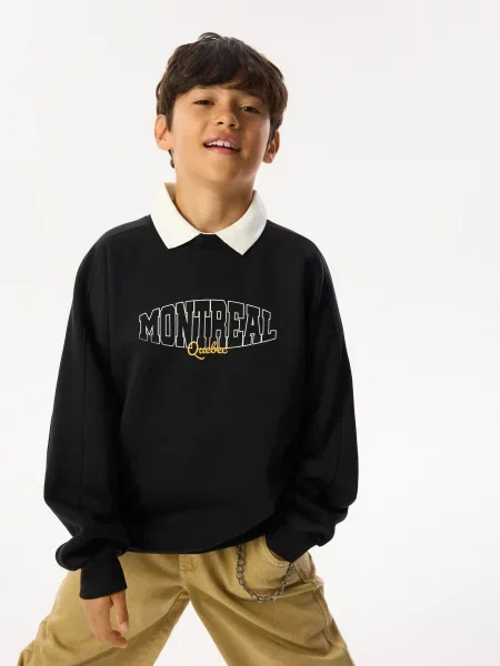 Reserved Oversized mintás melegítőfelső fekete