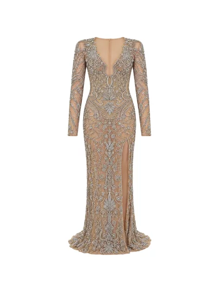 Lung rochie de seară Philipp Plein cu decolteu în V din tul