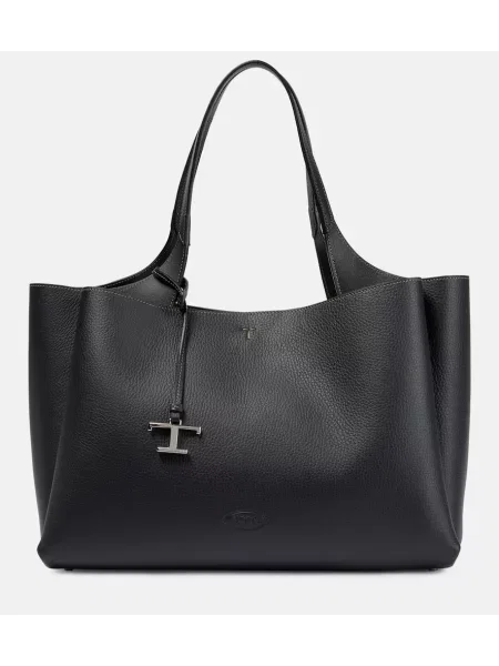 Geanta de piele Tod's din piele negru