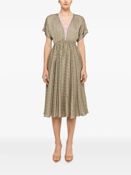 Rochie midi Nissa din dantelă verde