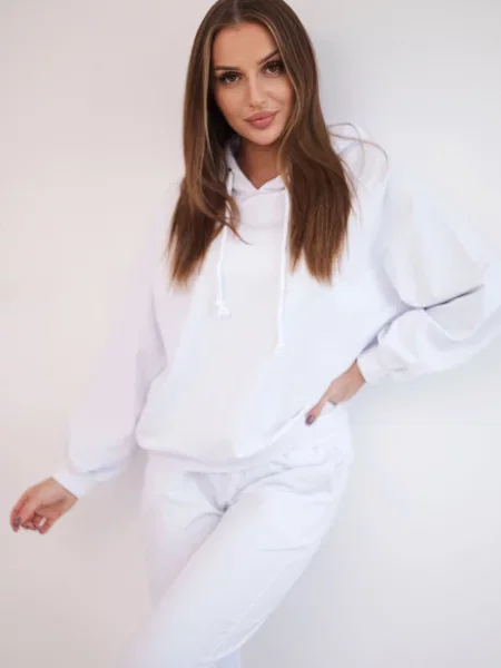 Hanorac cu glugă Kesi alb