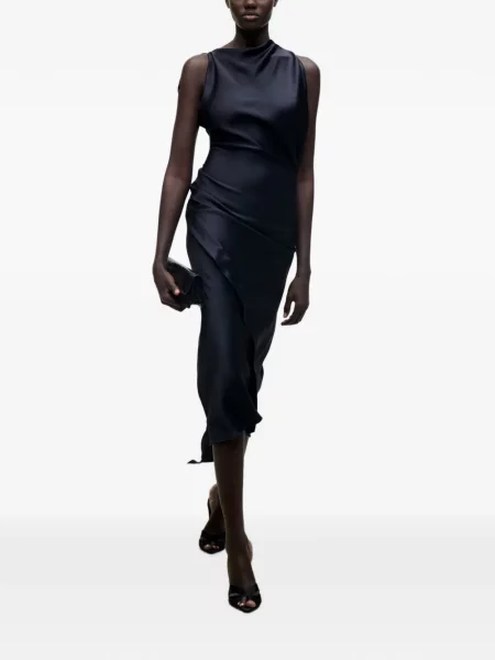 Rochie midi Victoria Beckham drapată albastru