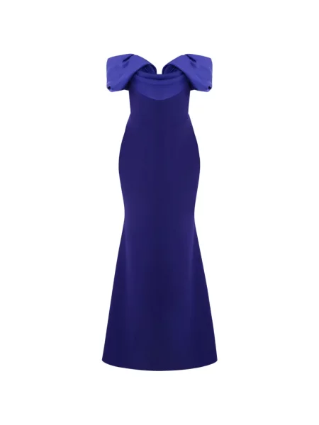 Maksi sukienka maxi Rhea Costa garniturowa niebieska