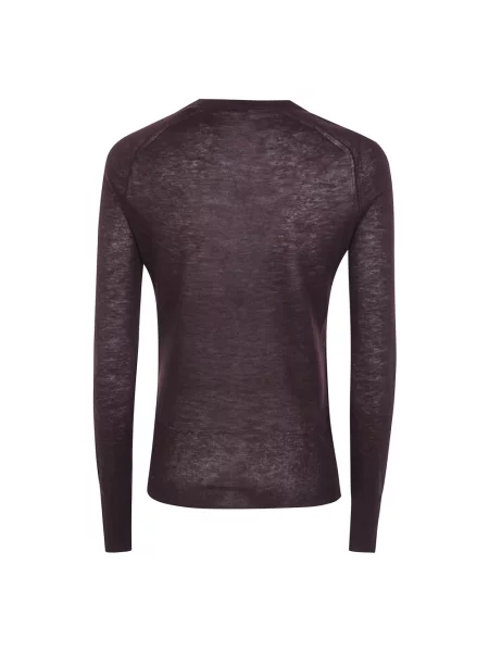 Sweter Joseph z okrągłym dekoltem fioletowy