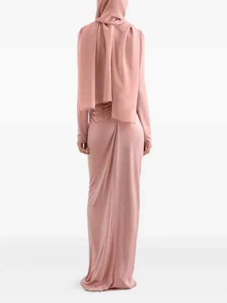 Rochie maxi Dolce & Gabbana lungă de costum roz