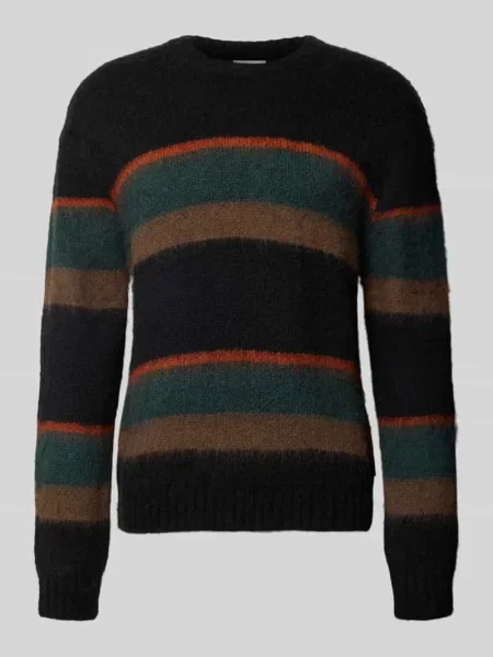 Sweter z dzianiny o kroju regular fit z domieszką wełny z alpaki model MERTON' Carhartt Work In Progress czarny