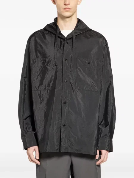 Geacă Jil Sander cu glugă negru