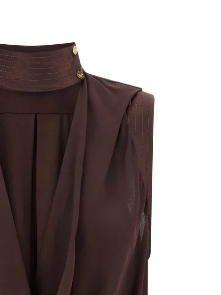 Top Elisabetta Franchi drapat maro