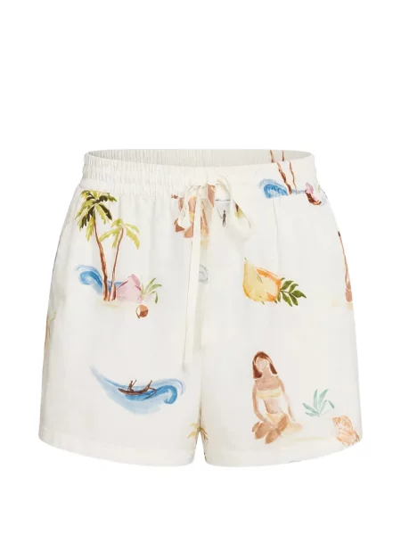Pantaloni scurți Seafolly cu imagine cu cordon alb