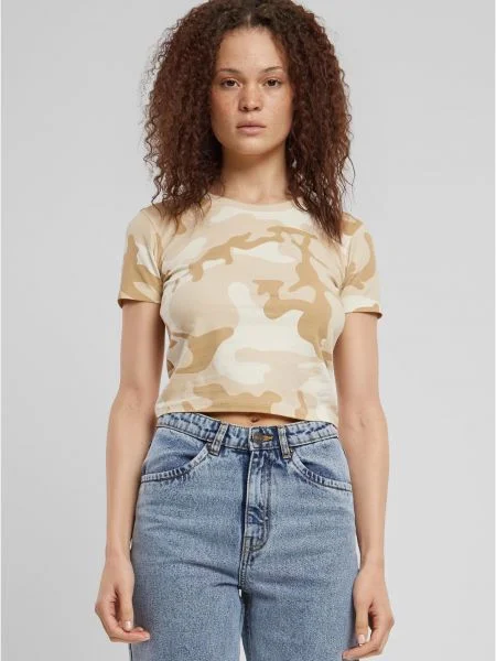 Kamuflažna majica Urban Classics obrezano
