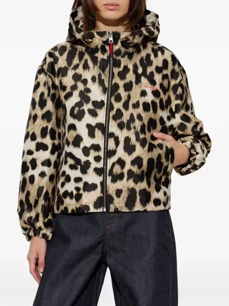 Geacă de vânt Givenchy cu model leopard din jacard