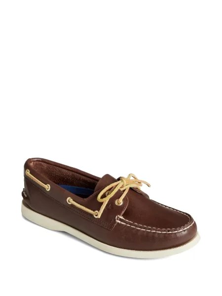 Δερμάτινα loafers Fortela με κορδόνια καφέ