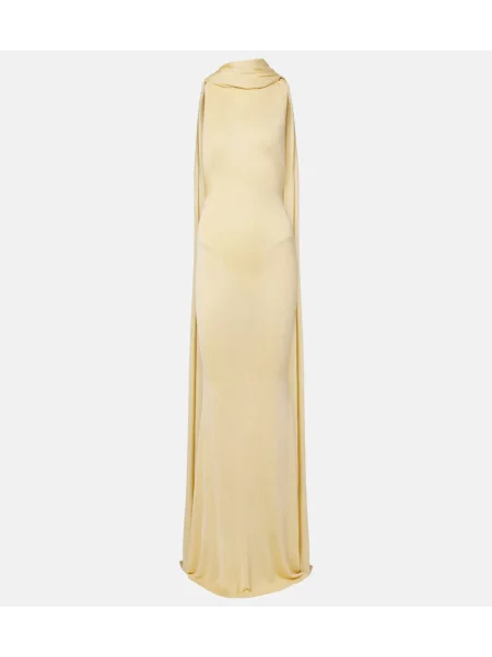 Rochie maxi Self-portrait tricotate galben