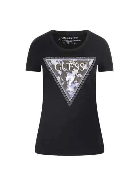 Koszulka Guess z kamieniami czarna
