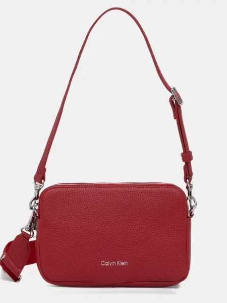 Calvin Klein crossbody kabelka z imitace kůže červená