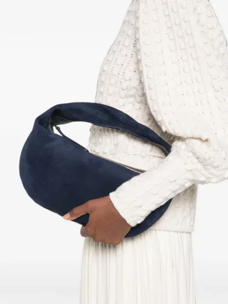 Τσάντα shopper Khaite σουέτ μπλε