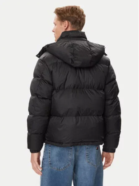 Džínsová bunda Tommy Hilfiger s kapucňou čierna