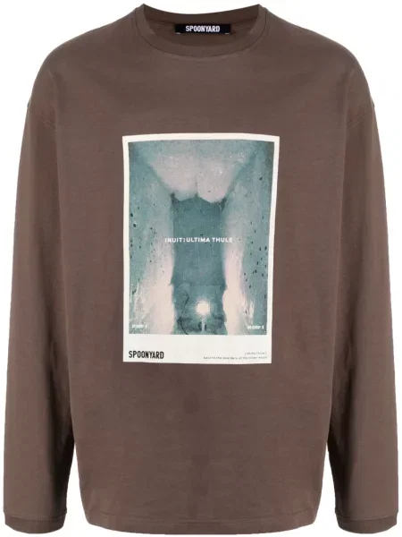 Koszulka Spoonyard z nadrukiem brązowa