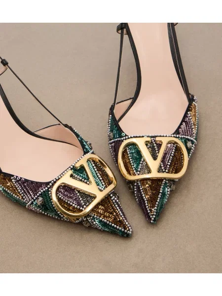 Pantofi cu toc Valentino Garavani din piele slingback