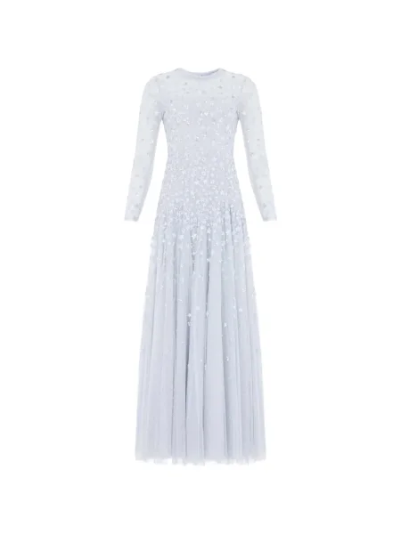 Maksi sukienka maxi Needle & Thread garniturowa niebieska