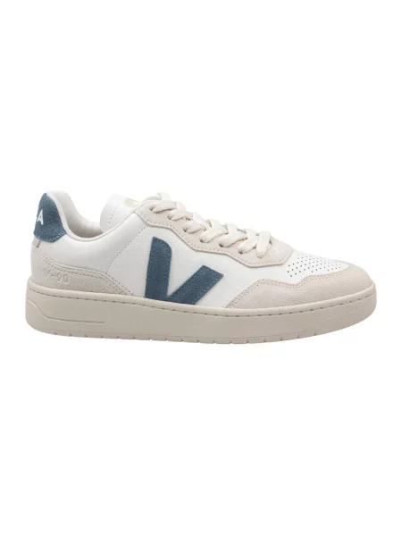 Sneakersy Veja zamszowe z okrągłym noskiem wiązane białe