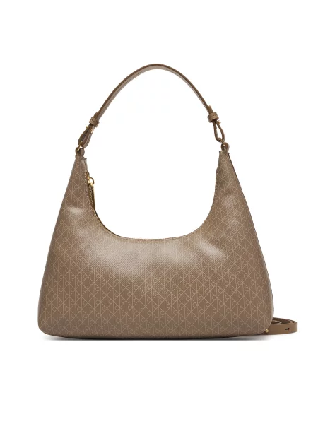 Τσάντα Calvin Klein Emblem Aop Conv Shoulder Bag μπεζ