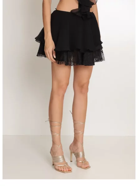 Krajkové vrstvené sukně Amir Slama černé