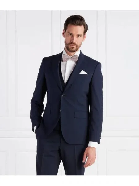 BOSS BLACK De lână sacou negru