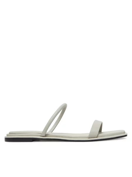 Чехли Calvin Klein Flat Sandal Squared Lth Екрю бежово