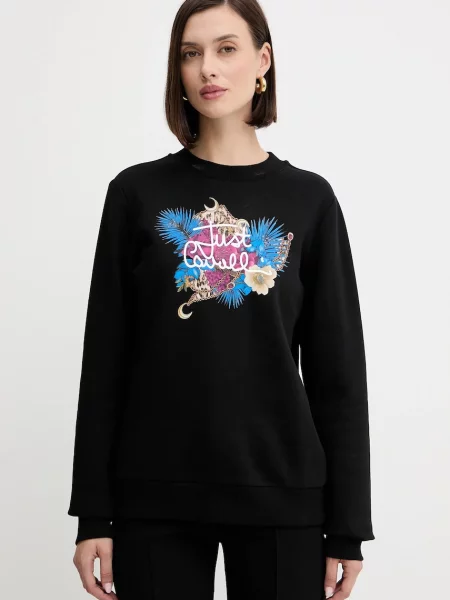 Just Cavalli hanorac de cu imprimeu negru