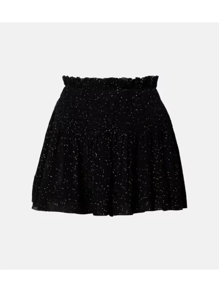 Pantaloni scurți Isabel Marant de mătase negru