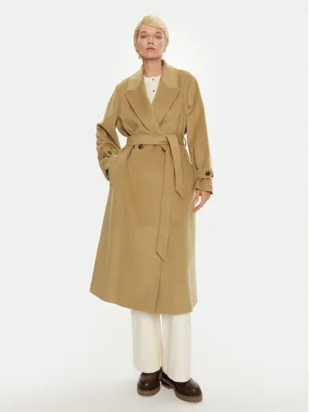 Tommy Hilfiger Gyapjú kabát Bézs barna