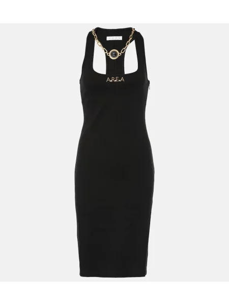 Midi obleka Area z avtogramom črna