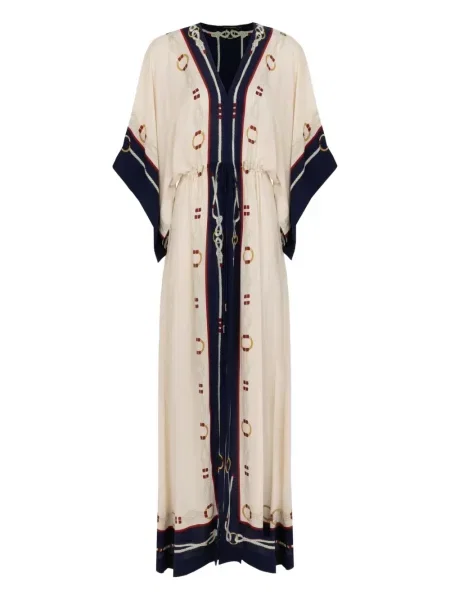 Sukienka maxi Lenny Niemeyer z nadrukiem ze sznurkiem biała