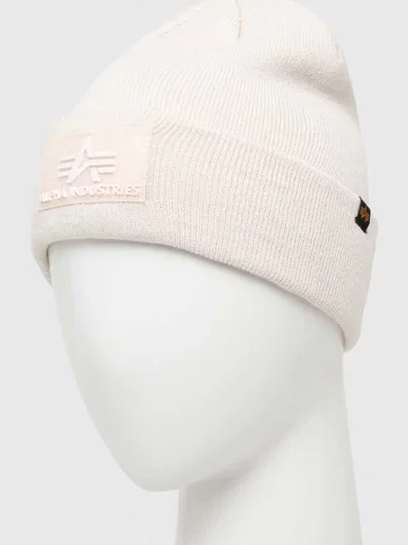 Čepice Alpha Industries z husté pleteniny béžová