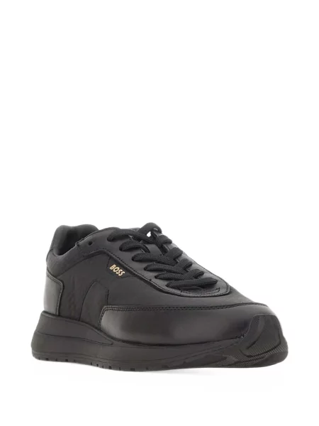 Sneakerși Boss din piele negru