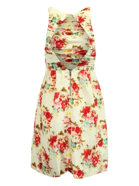 Rochie mini Alice + Olivia cu model floral cu imagine de costum alb