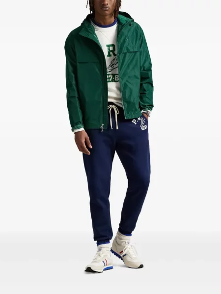 Tricou Polo Ralph Lauren din piele cu broderie în carouri maro