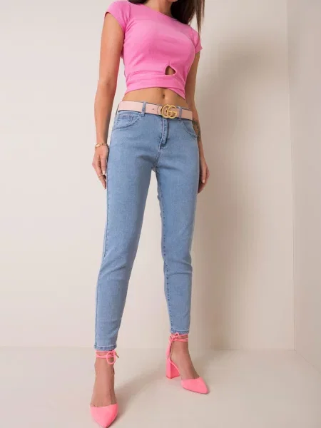 Pantaloni Fashionhunters albastru
