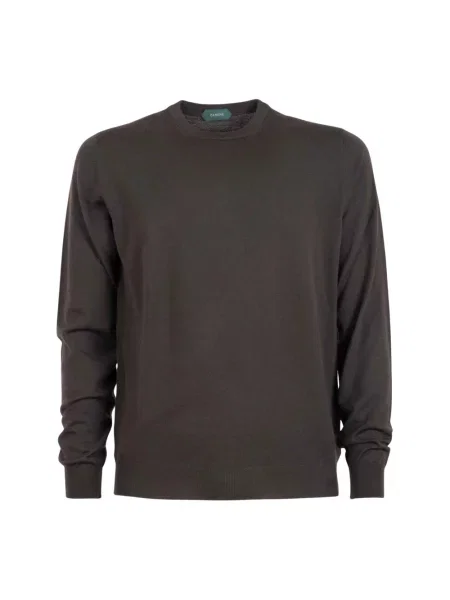 Sweter Zanone wełniany brązowy