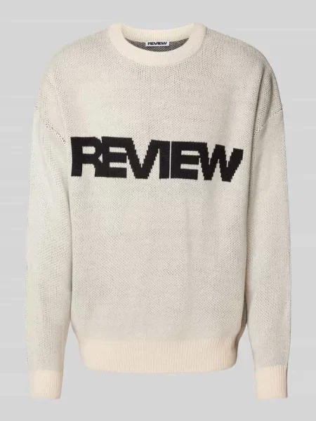 Sweter z dzianiny z wyhaftowanym logo Review