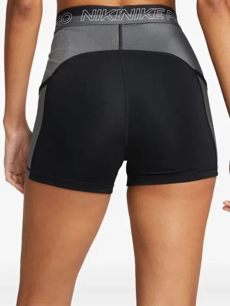 Pantaloni scurți Nike alergare cu talie înaltă în carouri albastru