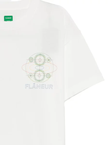 Tricou Flâneur cu imagine alb