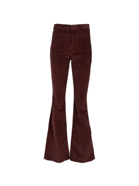 Pantaloni Veronica Beard de catifea cord evazate roșu