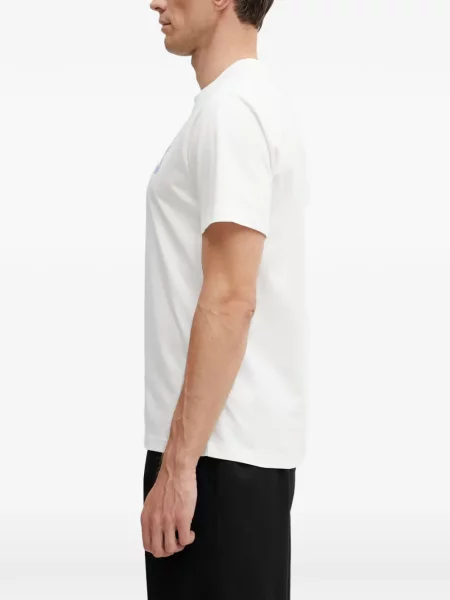 Scurt tricou Lacoste cu decolteu rotund alb