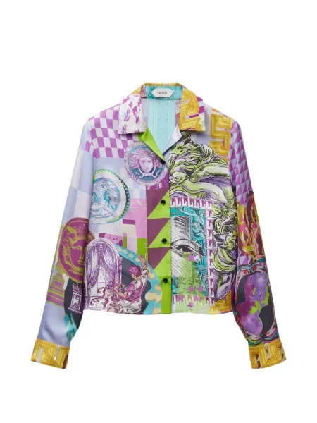 Cămașă Versace de mătase violet